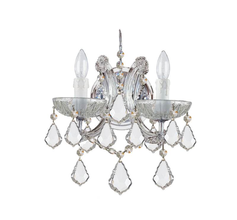 Maria Theresa 2 Light Wall Mount in Polished Chrome with Clear Swarovski Strass Crystal