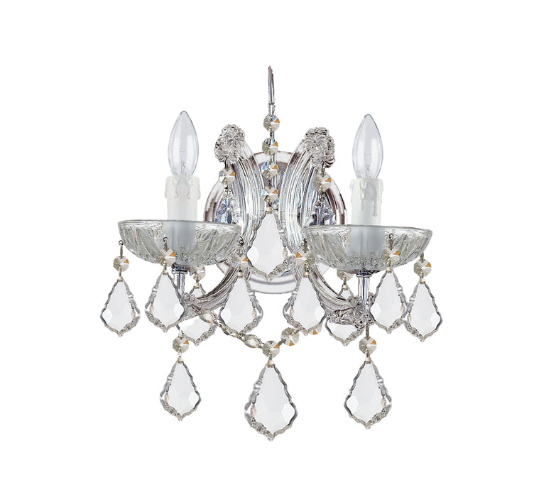 Maria Theresa 2 Light Wall Mount in Polished Chrome with Clear Spectra Crystal