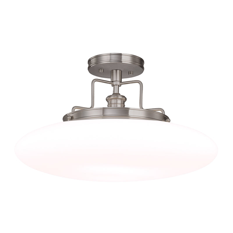 Beacon 1-Light Semi Flush in Satin Nickel - Lamps Expo