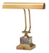 Desk Piano Lamp 14 Inch Weathered Brass with Black and Tan Marble