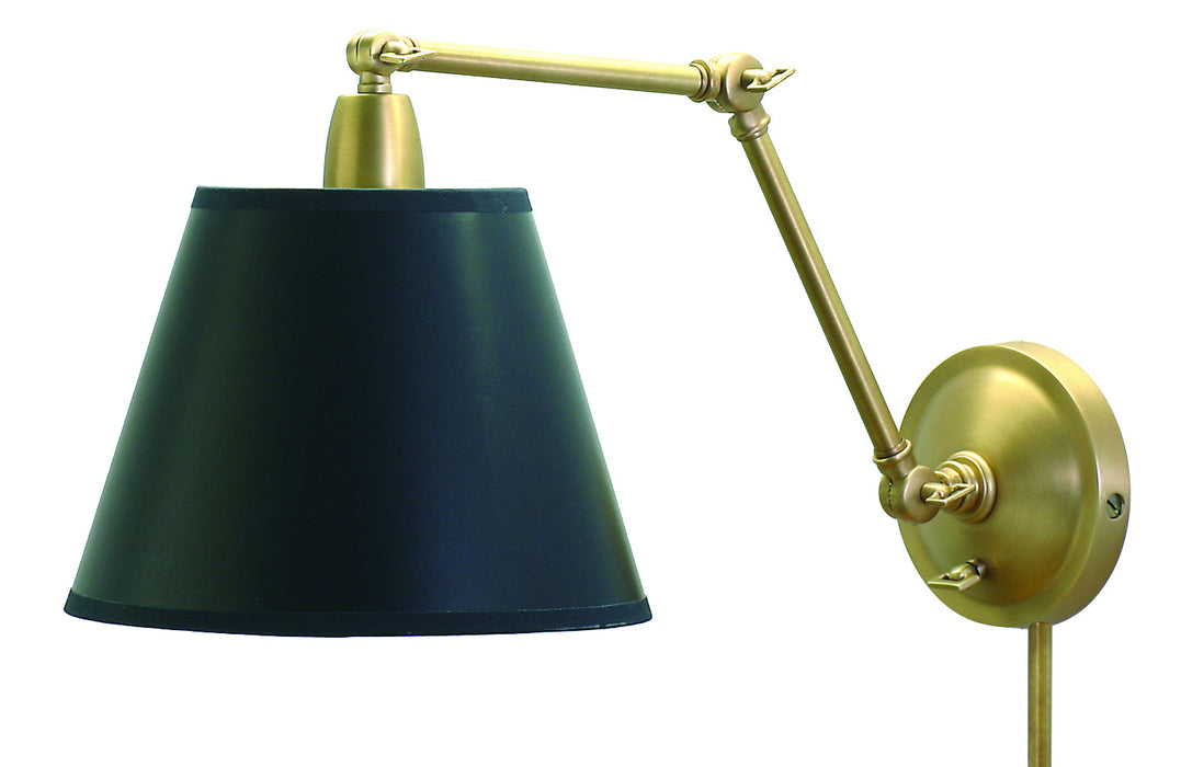 Library Lamp 20 Inch Weathered Brass with Black Parchment Shade