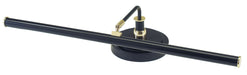 Upright Piano Lamp 19 Inch LED in Black with Polished Brass Accents