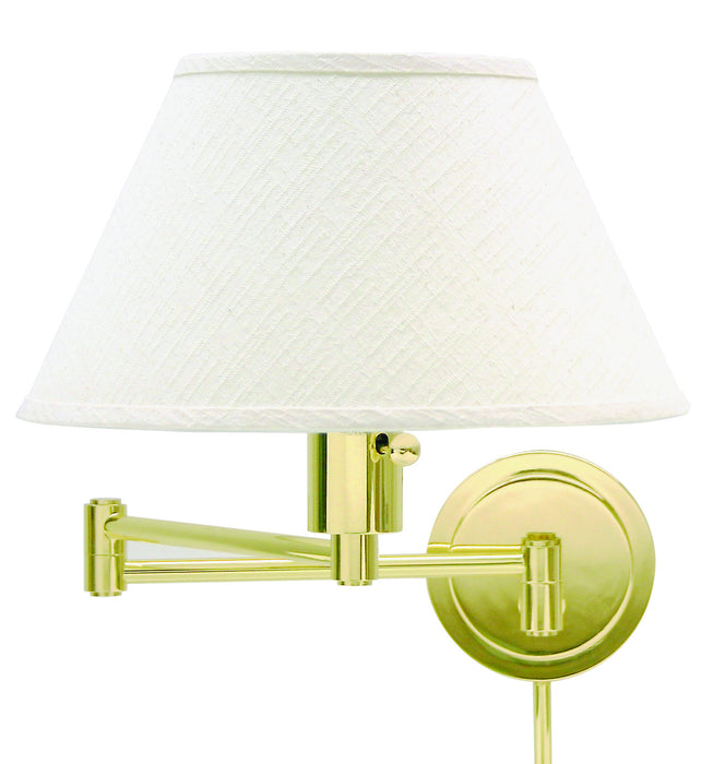 Home Office Wall Swing Polished Brass with Off-White Linen Hardback