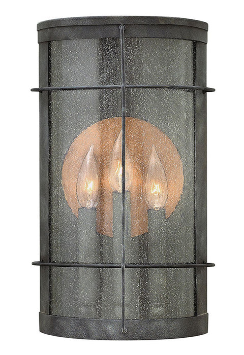 Newport Large Wall Mount Lantern in Aged Zinc