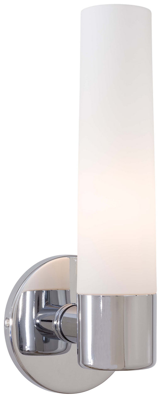 Saber 1 Light Wall Sconce in Chrome with Etched Opal