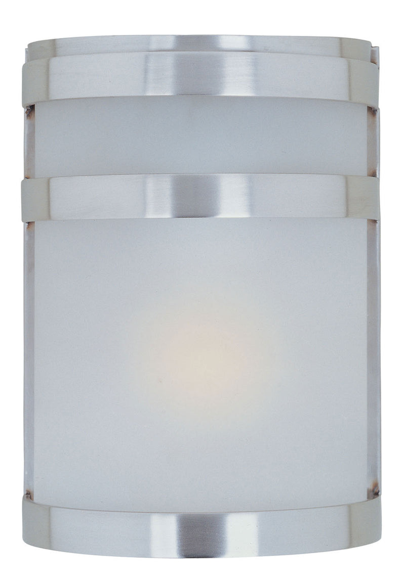Arc 1-Light Outdoor Wall Lantern in Stainless Steel