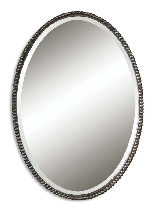 Uttermost's Sherise Bronze Oval Mirror Designed by Carolyn Kinder