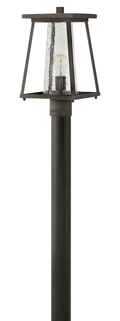 Burke Medium Post or Pier Mount Lantern in Oil Rubbed Bronze with Clear glass