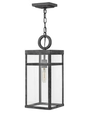 Porter Medium Hanging Lantern in Aged Zinc