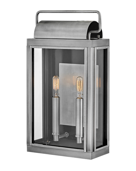 Sag Harbor Medium Wall Mount Lantern in Antique Brushed Aluminum