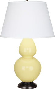 Robert Abbey (1605X) Double Gourd Table Lamp with Pearl Dupioni Fabric Shade