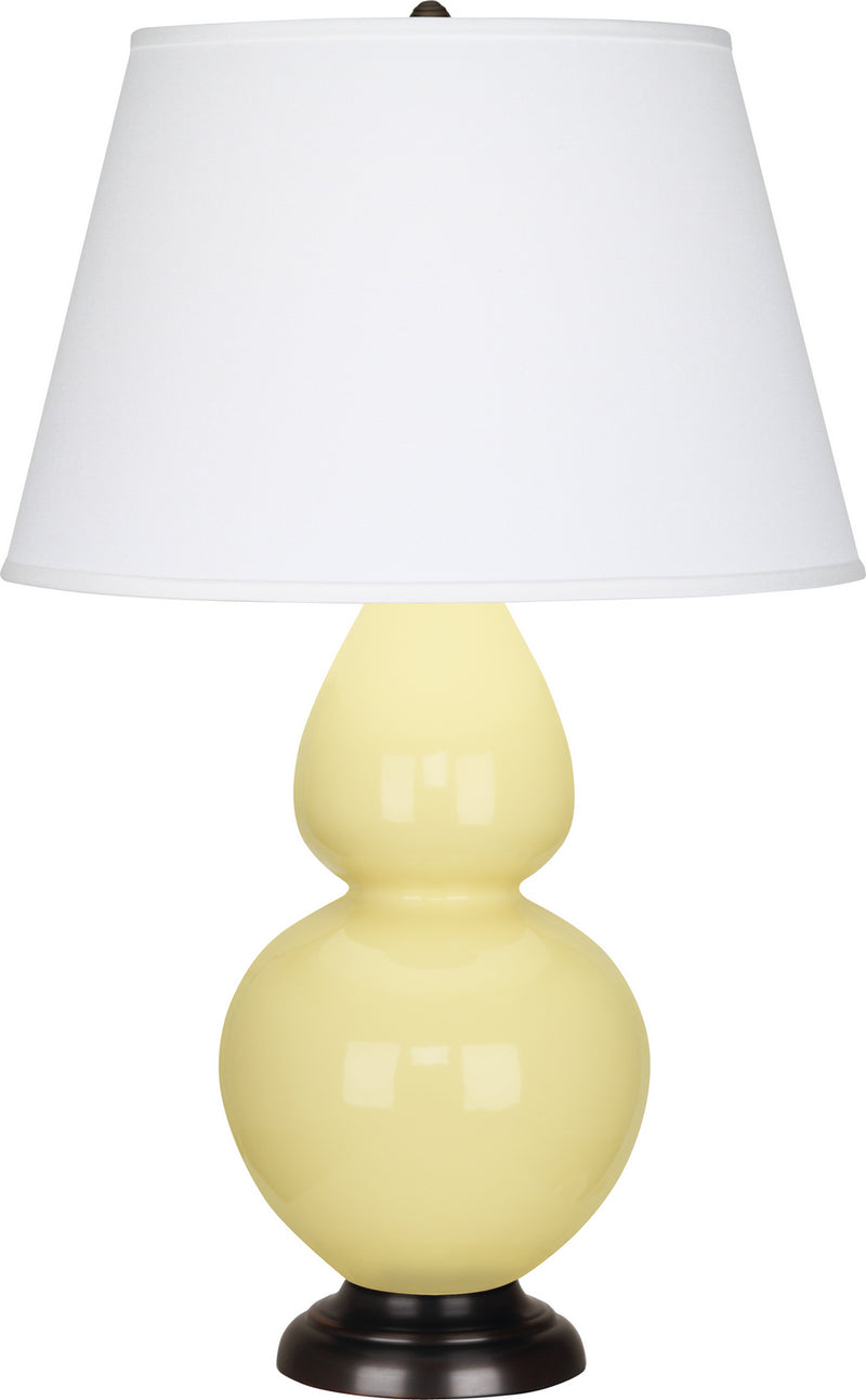 Robert Abbey (1605X) Double Gourd Table Lamp with Pearl Dupioni Fabric Shade