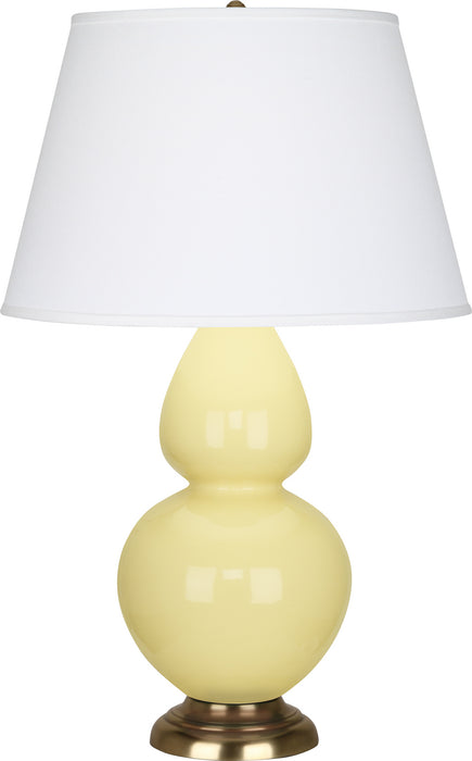 Robert Abbey (1604X) Double Gourd Table Lamp with Pearl Dupioni Fabric Shade