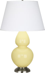 Robert Abbey (1606X) Double Gourd Table Lamp with Pearl Dupioni Fabric Shade