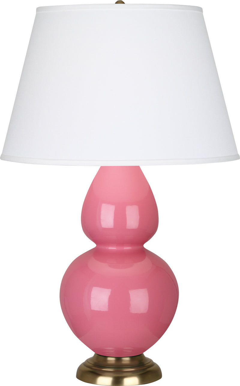 Robert Abbey (1607X) Double Gourd Table Lamp with Pearl Dupioni Fabric Shade