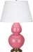 Robert Abbey (1607X) Double Gourd Table Lamp with Pearl Dupioni Fabric Shade