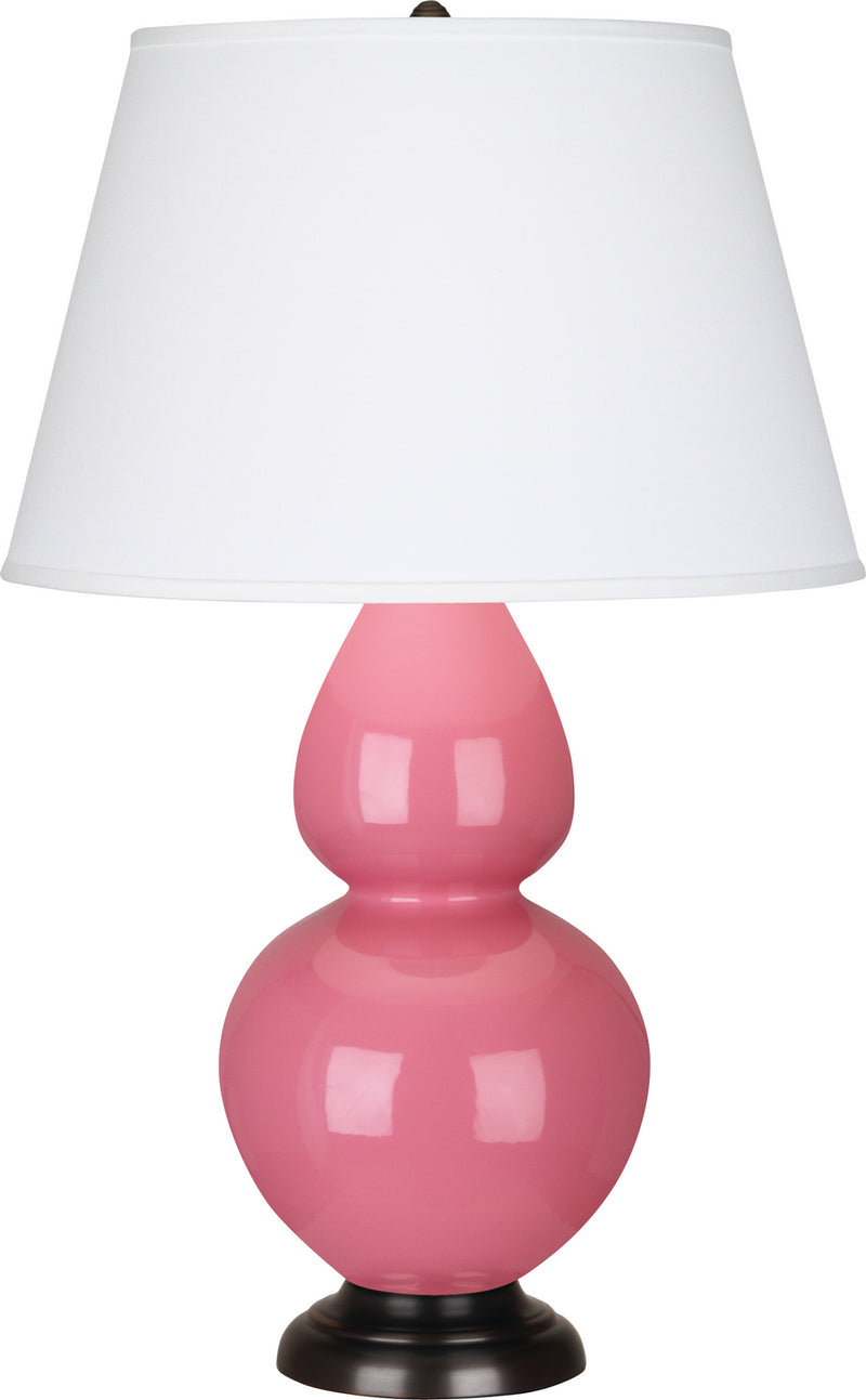 Robert Abbey (1608X) Double Gourd Table Lamp with Pearl Dupioni Fabric Shade
