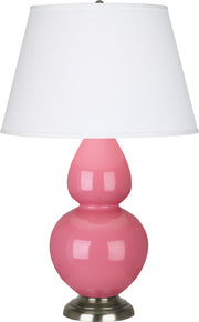 Robert Abbey (1609X) Double Gourd Table Lamp with Pearl Dupioni Fabric Shade