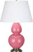 Robert Abbey (1609X) Double Gourd Table Lamp with Pearl Dupioni Fabric Shade