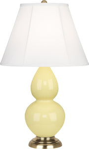 Robert Abbey (1614) Small Double Gourd Accent Lamp with Ivory Stretched Fabric Shade