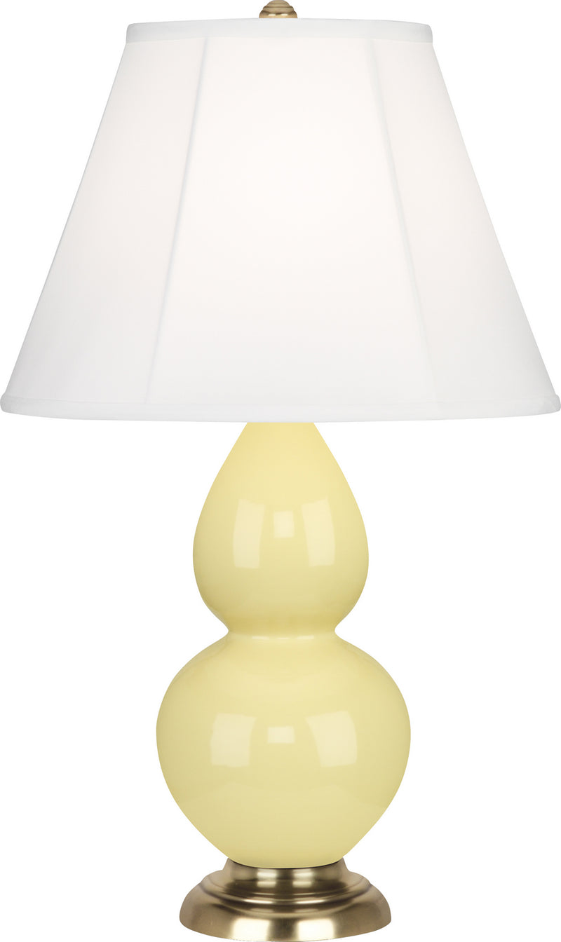 Robert Abbey (1614) Small Double Gourd Accent Lamp with Ivory Stretched Fabric Shade