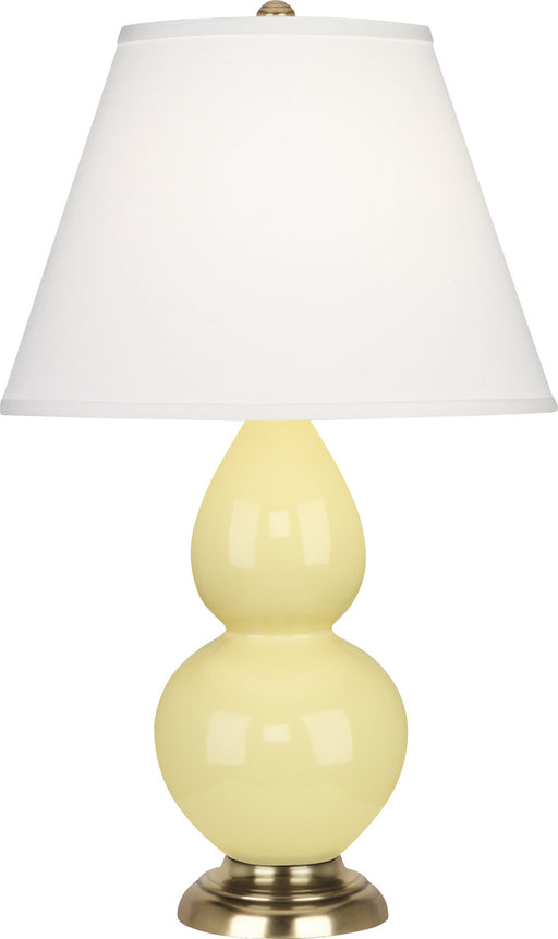 Robert Abbey (1614X) Small Double Gourd Accent Lamp with Pearl Dupioni Fabric Shade