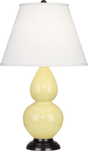 Robert Abbey (1615X) Small Double Gourd Accent Lamp with Pearl Dupioni Fabric Shade