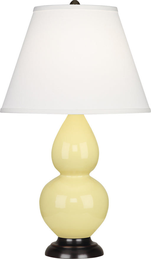Robert Abbey (1615X) Small Double Gourd Accent Lamp with Pearl Dupioni Fabric Shade