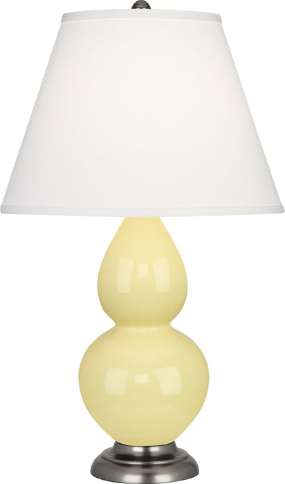 Robert Abbey (1616X) Small Double Gourd Accent Lamp with Pearl Dupioni Fabric Shade