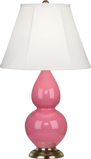 Robert Abbey (1617) Small Double Gourd Accent Lamp with Ivory Stretched Fabric Shade