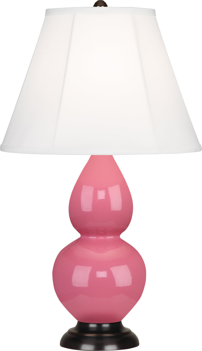 Robert Abbey (1618) Small Double Gourd Accent Lamp with Ivory Stretched Fabric Shade