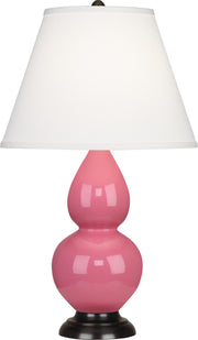 Robert Abbey (1618X) Small Double Gourd Accent Lamp with Pearl Dupioni Fabric Shade