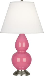 Robert Abbey (1619X) Small Double Gourd Accent Lamp with Pearl Dupioni Fabric Shade