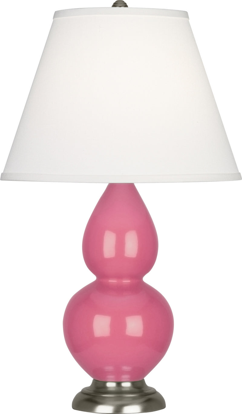 Robert Abbey (1619X) Small Double Gourd Accent Lamp with Pearl Dupioni Fabric Shade