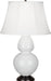 Robert Abbey (1640) Double Gourd Table Lamp with Ivory Stretched Fabric Shade