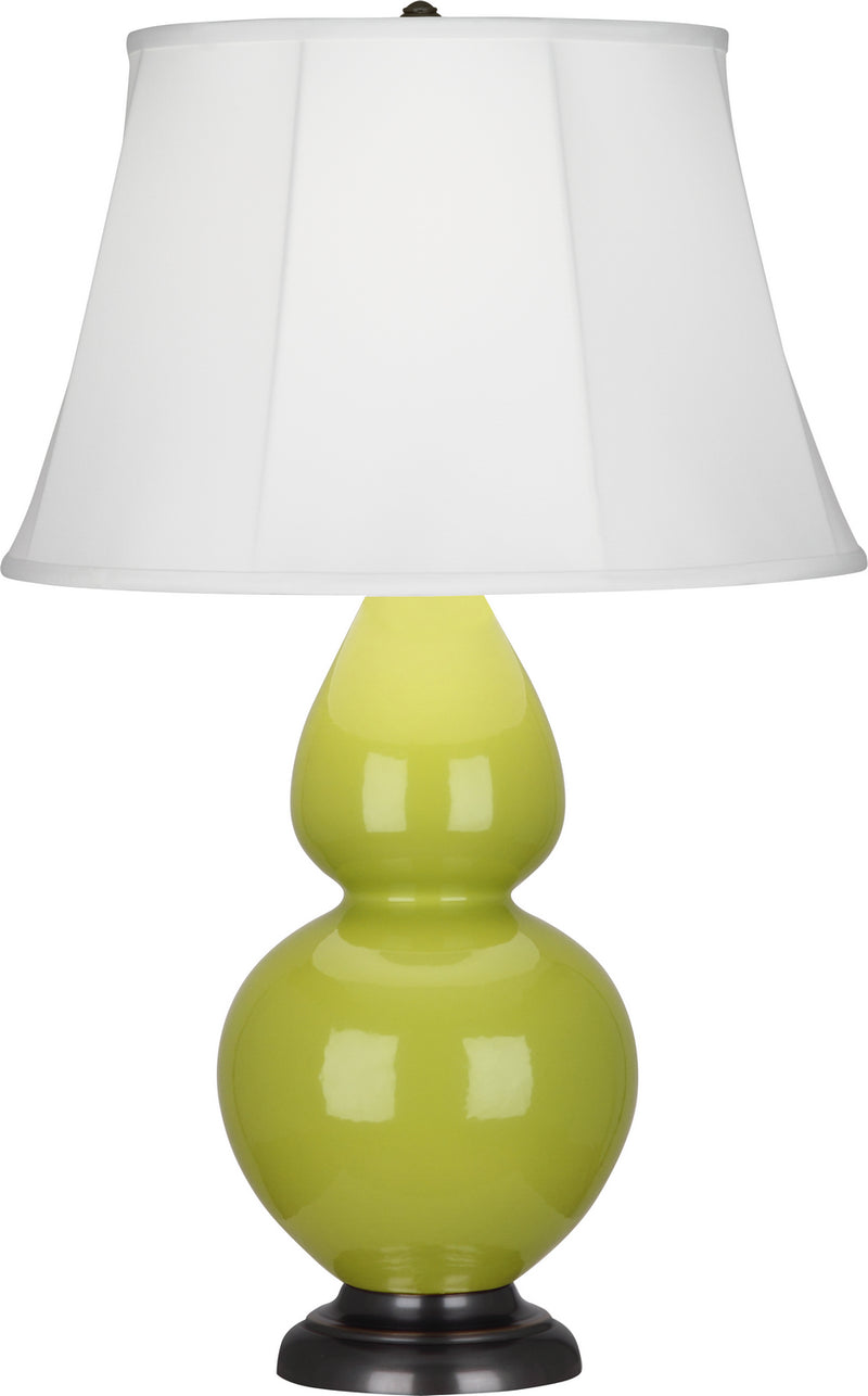 Robert Abbey (1643) Double Gourd Table Lamp with Ivory Stretched Fabric Shade