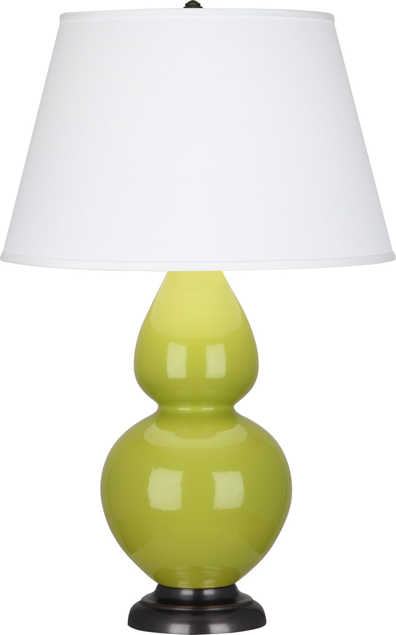 Robert Abbey (1643X) Double Gourd Table Lamp with Pearl Dupioni Fabric Shade