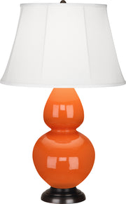 Robert Abbey (1645) Double Gourd Table Lamp with Ivory Stretched Fabric Shade