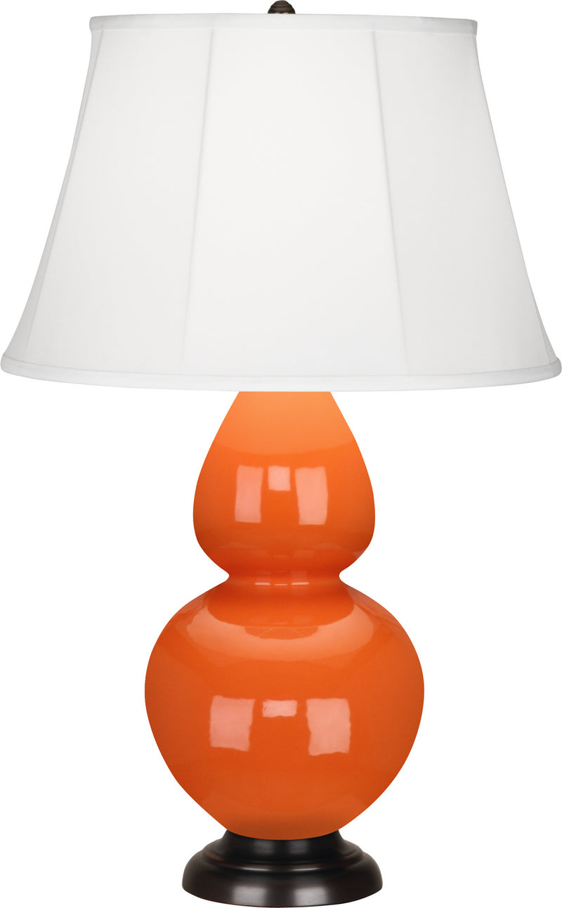 Robert Abbey (1645) Double Gourd Table Lamp with Ivory Stretched Fabric Shade