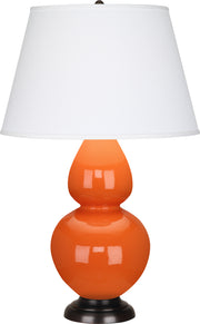 Robert Abbey (1645X) Double Gourd Table Lamp with Pearl Dupioni Fabric Shade