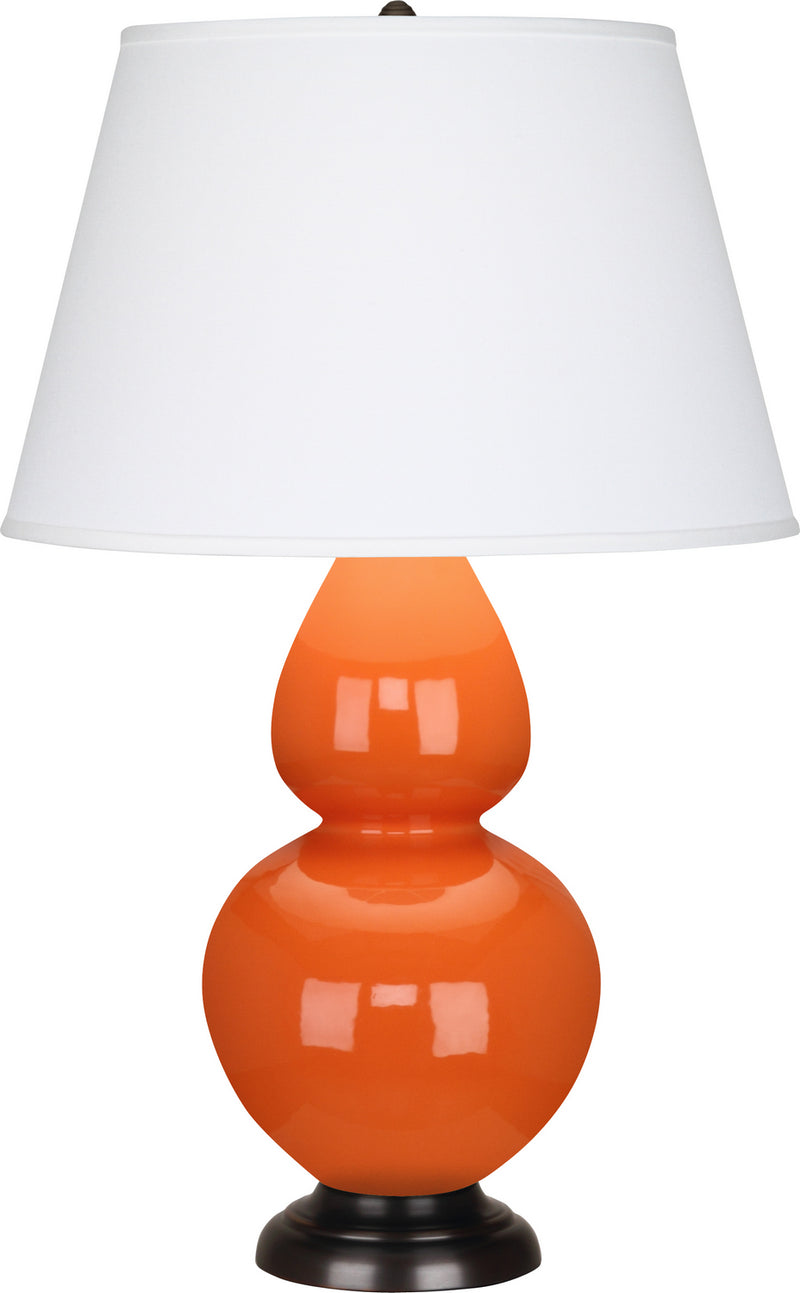 Robert Abbey (1645X) Double Gourd Table Lamp with Pearl Dupioni Fabric Shade