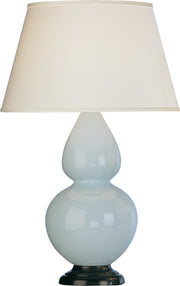 Robert Abbey (1646X) Double Gourd Table Lamp with Pearl Dupioni Fabric Shade