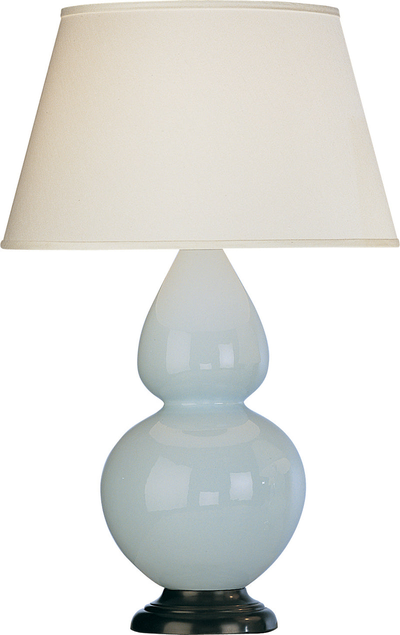 Robert Abbey (1646X) Double Gourd Table Lamp with Pearl Dupioni Fabric Shade