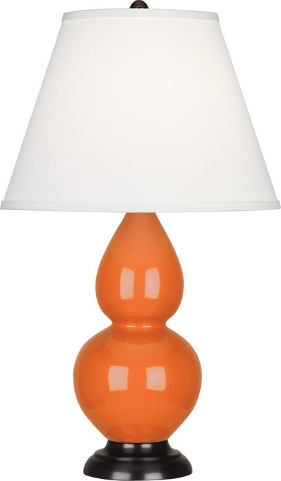 Robert Abbey (1655X) Small Double Gourd Accent Lamp with Pearl Dupioni Fabric Shade