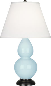 Robert Abbey (1656X) Small Double Gourd Accent Lamp with Pearl Dupioni Fabric Shade