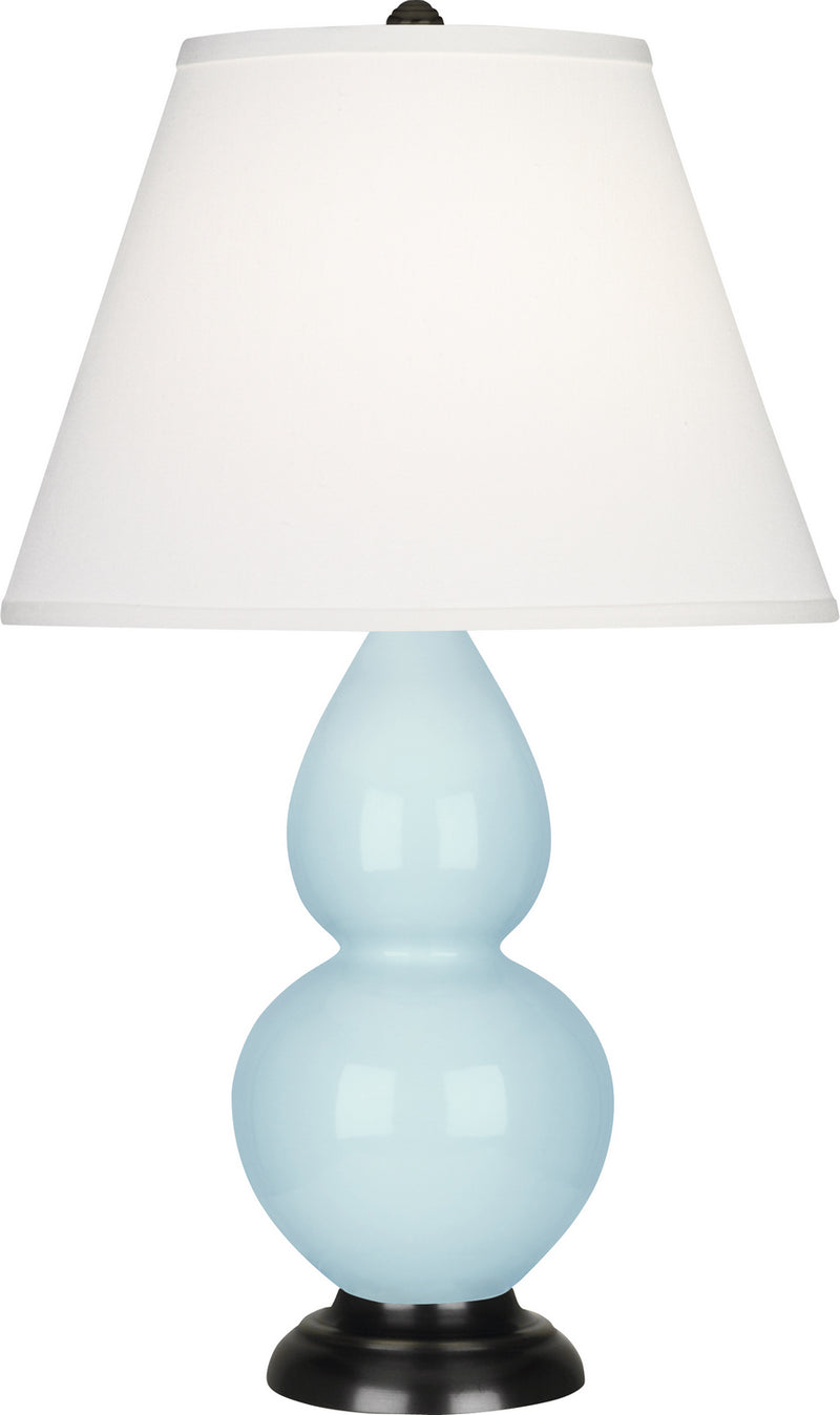 Robert Abbey (1656X) Small Double Gourd Accent Lamp with Pearl Dupioni Fabric Shade