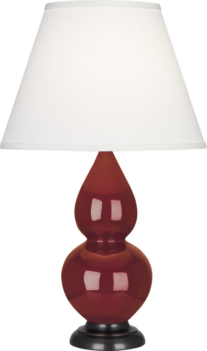 Robert Abbey (1657X) Small Double Gourd Accent Lamp with Pearl Dupioni Fabric Shade