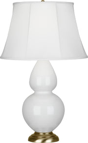 Robert Abbey (1660) Double Gourd Table Lamp with Ivory Stretched Fabric Shade