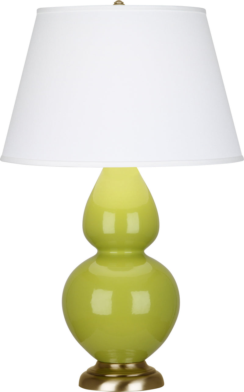 Robert Abbey (1663X) Double Gourd Table Lamp with Pearl Dupioni Fabric Shade