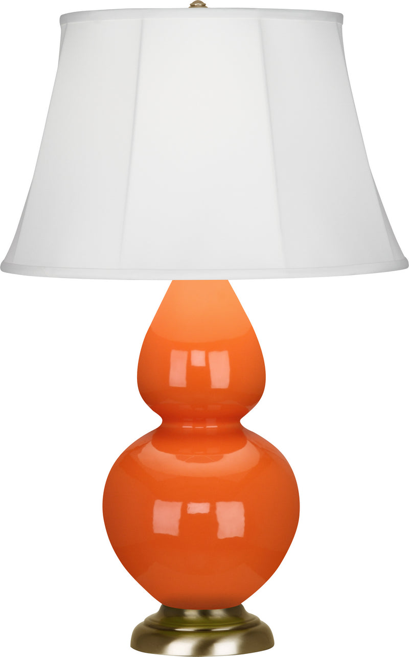 Robert Abbey (1665) Double Gourd Table Lamp with Ivory Stretched Fabric Shade